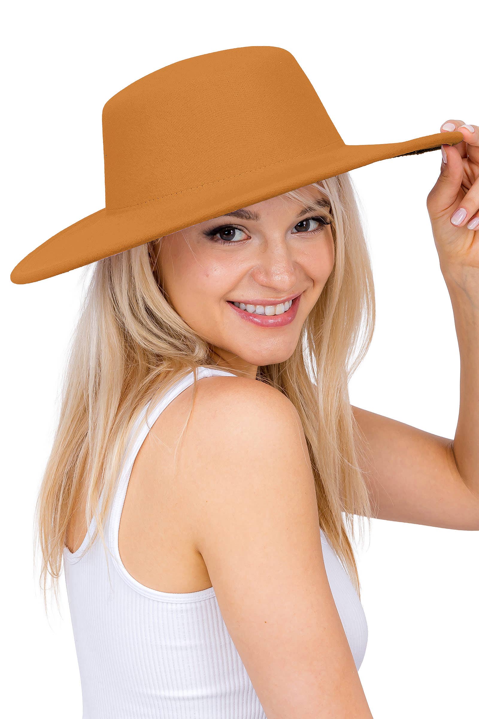 Cap Zone - Wholesale Schippershoed - Uniseks - Cap Zone brede vilten platte hoed met rancher stijl2