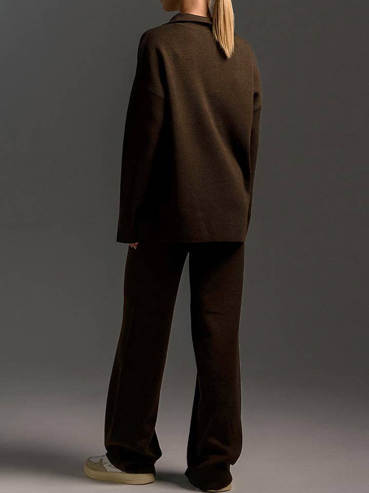 Katinki – wholesale Lounge set – Women's – Knitted Polo Shirt and Wide-Leg Pants Set12