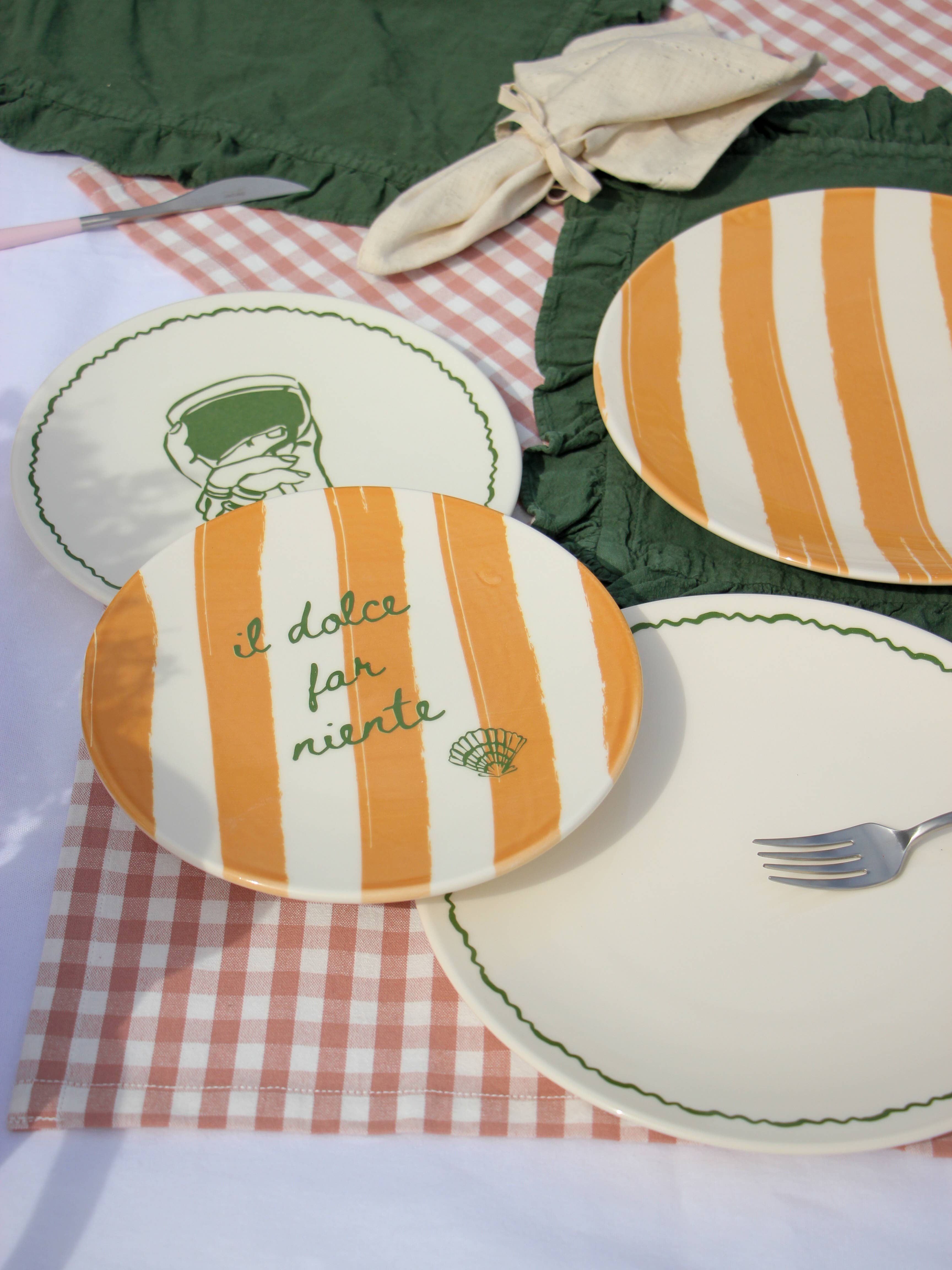 Pó de Barro - Vente Assiette - Assiette à Dessert Verte Ambiance Vacances4