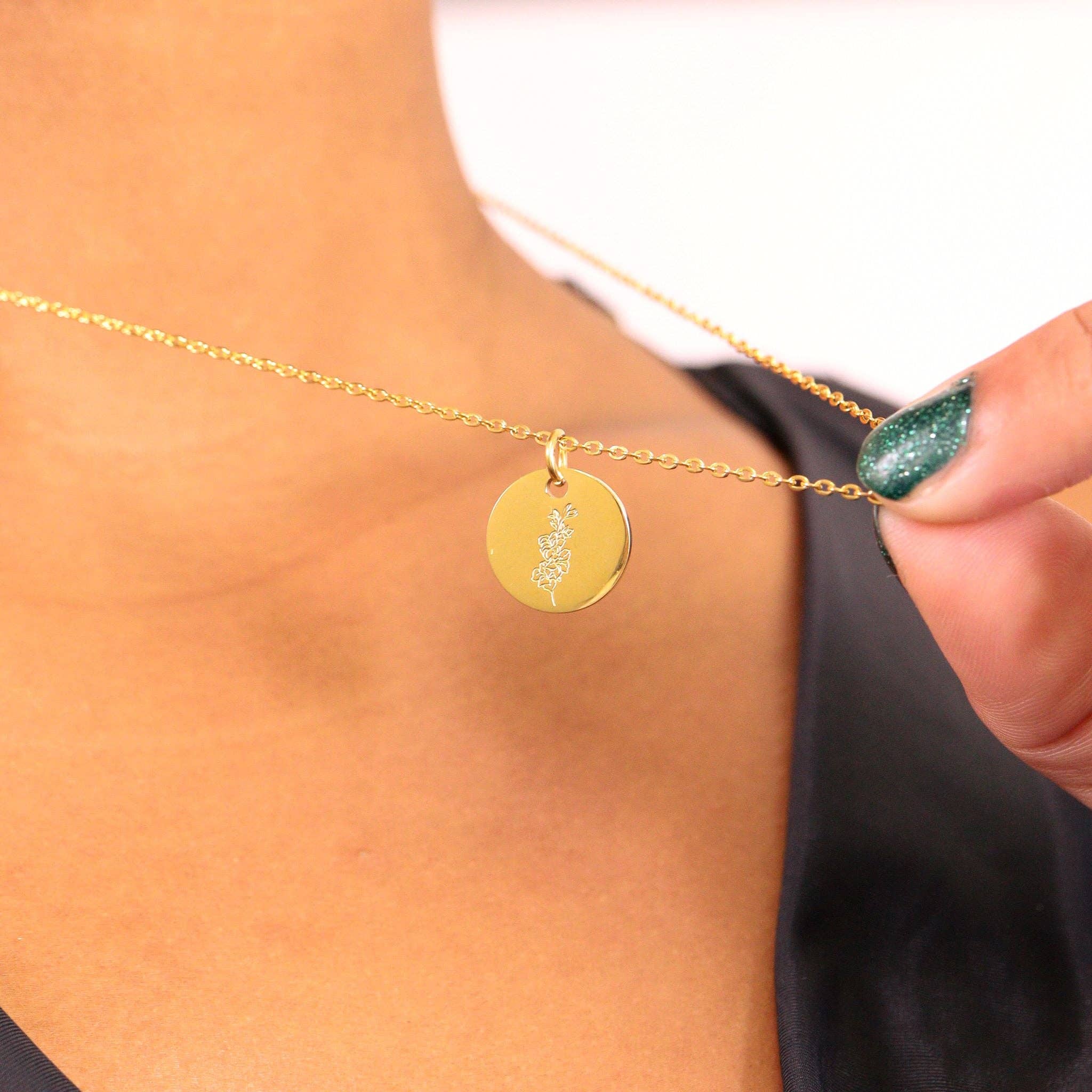 WJW - Wholesale Individual Charm/Pendant - 18K Gold PVD Stainless Steel Birth Flower Charm1