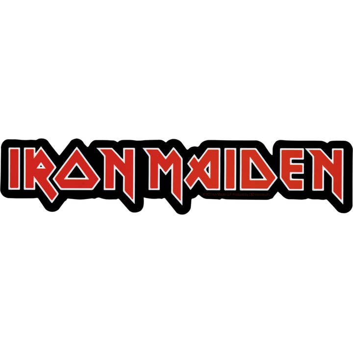 Sticker - Iron Maiden - Red And Black Logo - 7.88" for wholesale by Square Deal Recordings & Supplies