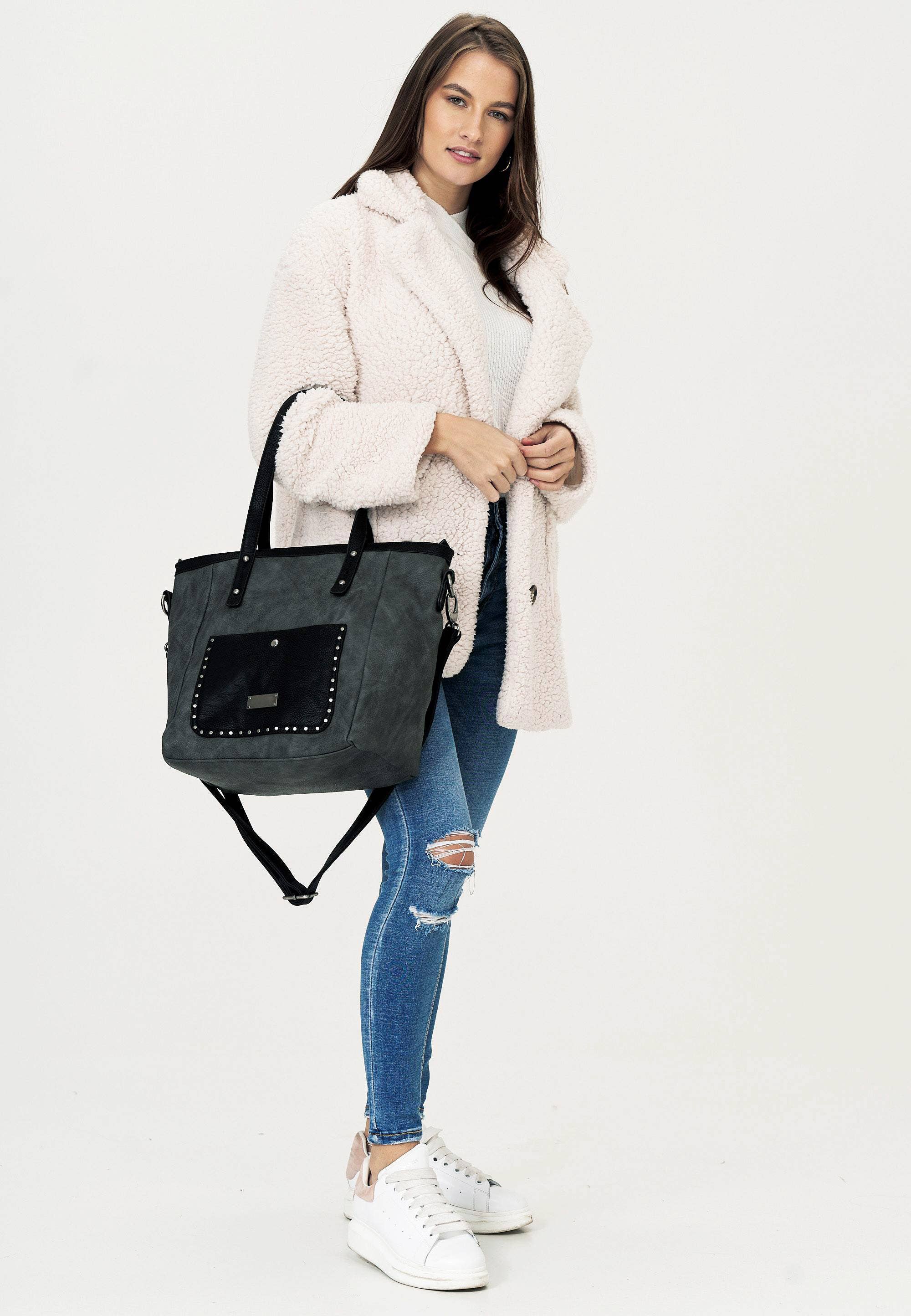 HJS - Wholesale Shoulder Bag - Women's - Studded handbag | modern city look2