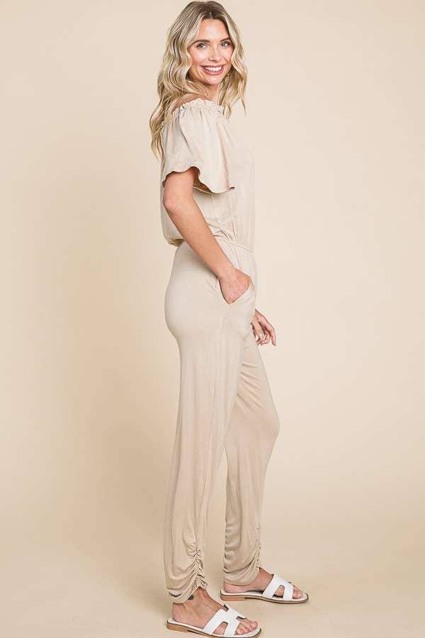 Culture Code - Wholesale Jumpsuit - Women's - CAR1489 - OFF SHOULDER PEASANT JUMPSUIT14