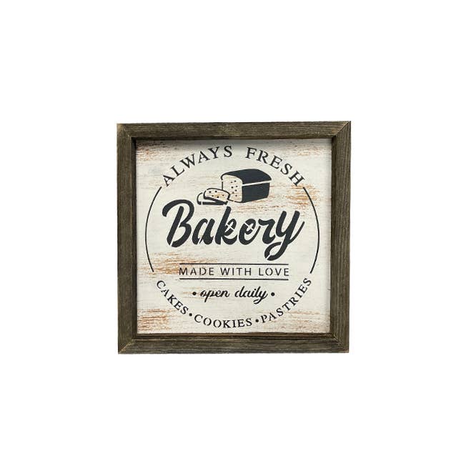 Altid Frisk Bageri Håndlavet Træskilt for engroshandel hos Reclaimed Woodworks Home Decor