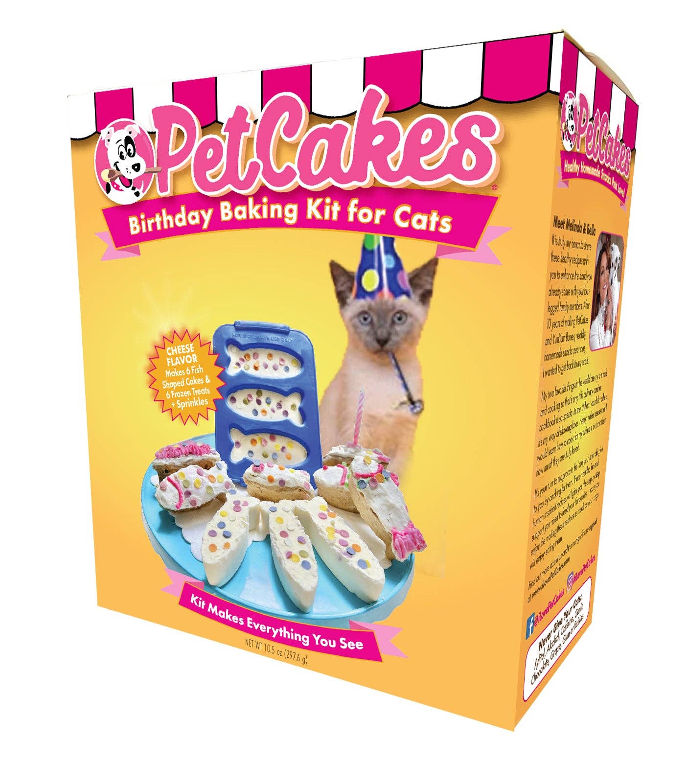 PetCakes – wholesale Godis för husdjur – Katt – Födelsedagsbakningssats för katter - 6 kakor + 6 glass+ljus och strössel3