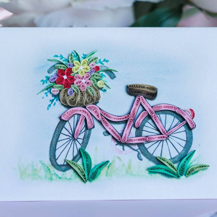 UViet Store – Großhandel Grußkarten für den Alltag – Fahrrad-Strauß1