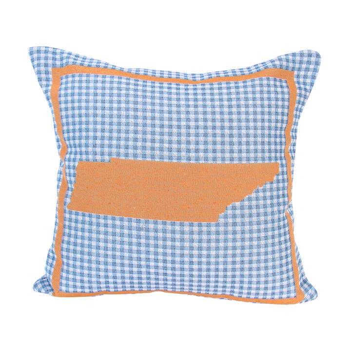 Tennessee tillstånd form blå rutig kudde för wholesale av Barrel Down South