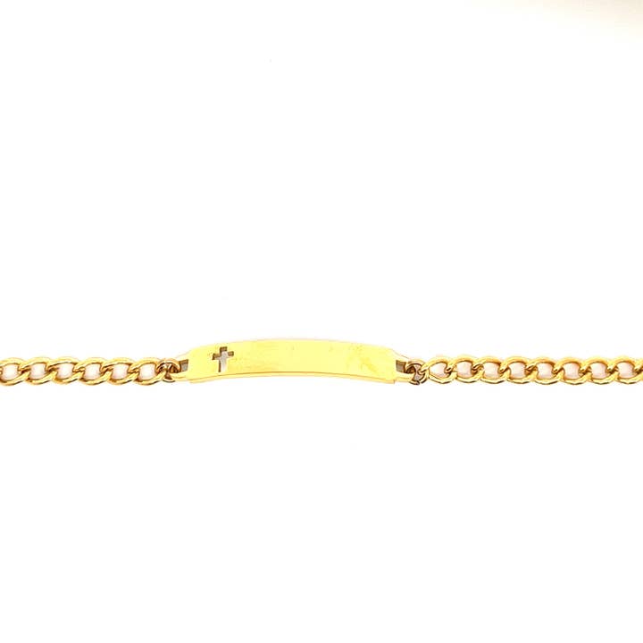 Speidel - Wholesale Bangle Bracelet - Kids & Baby - Children’s ID Bracelet with Cut Out Cross Plaque