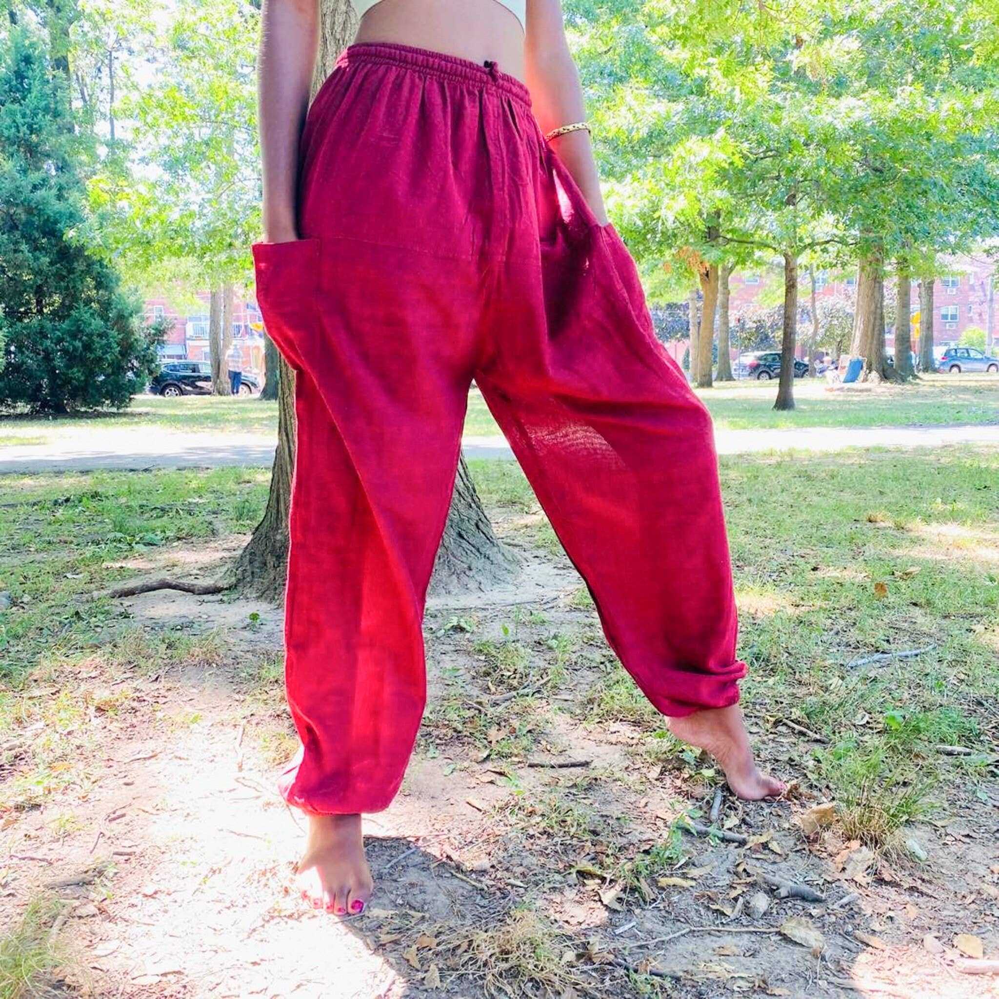 Karma Nepal Crafts - Venta al por mayor Pantalones - Mujer - Pantalones Harem Unisex de Algodón Liso0