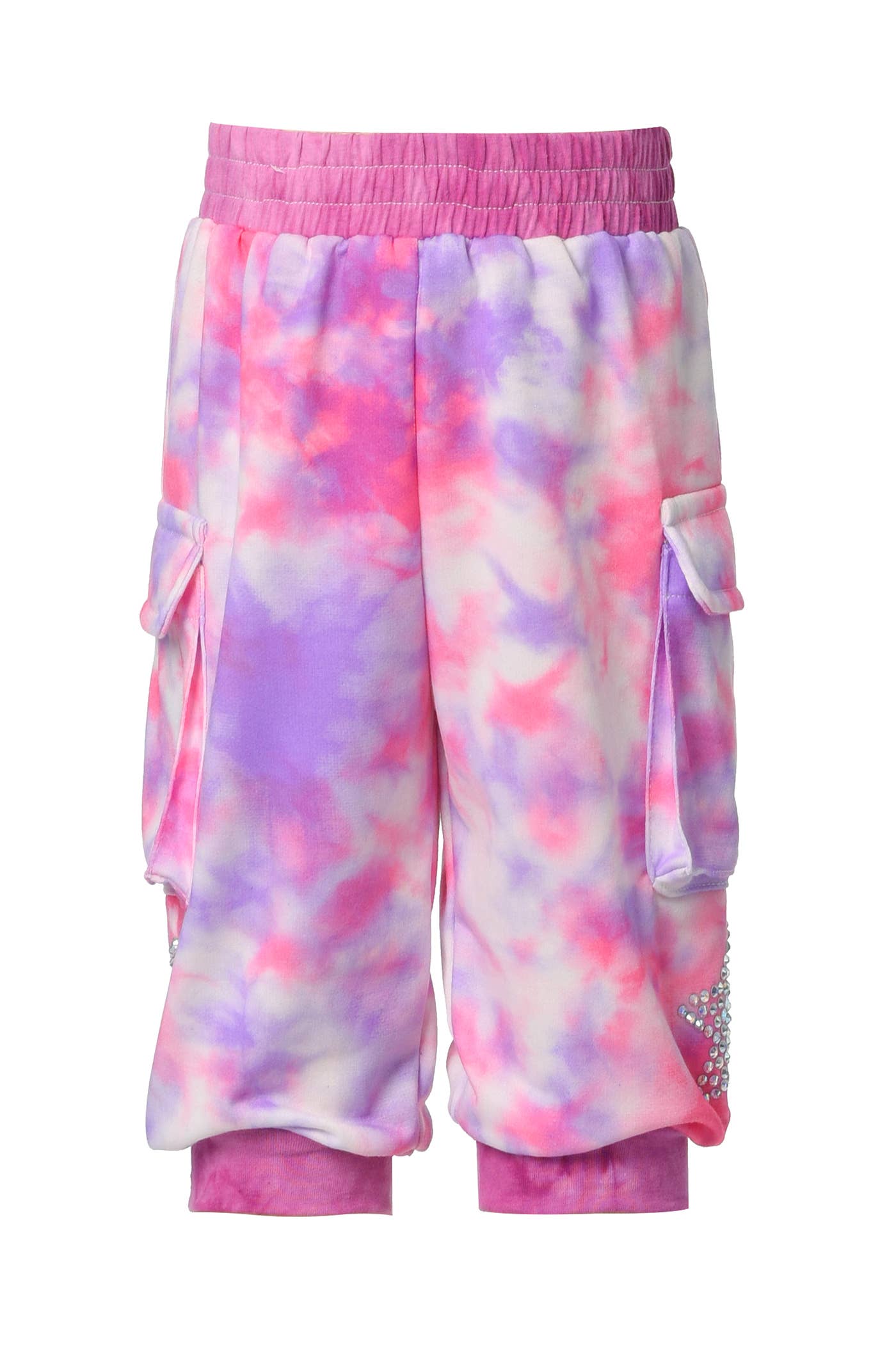 PINK MULTI Tie-dye Cargo Joggers for wholesale on Faire2