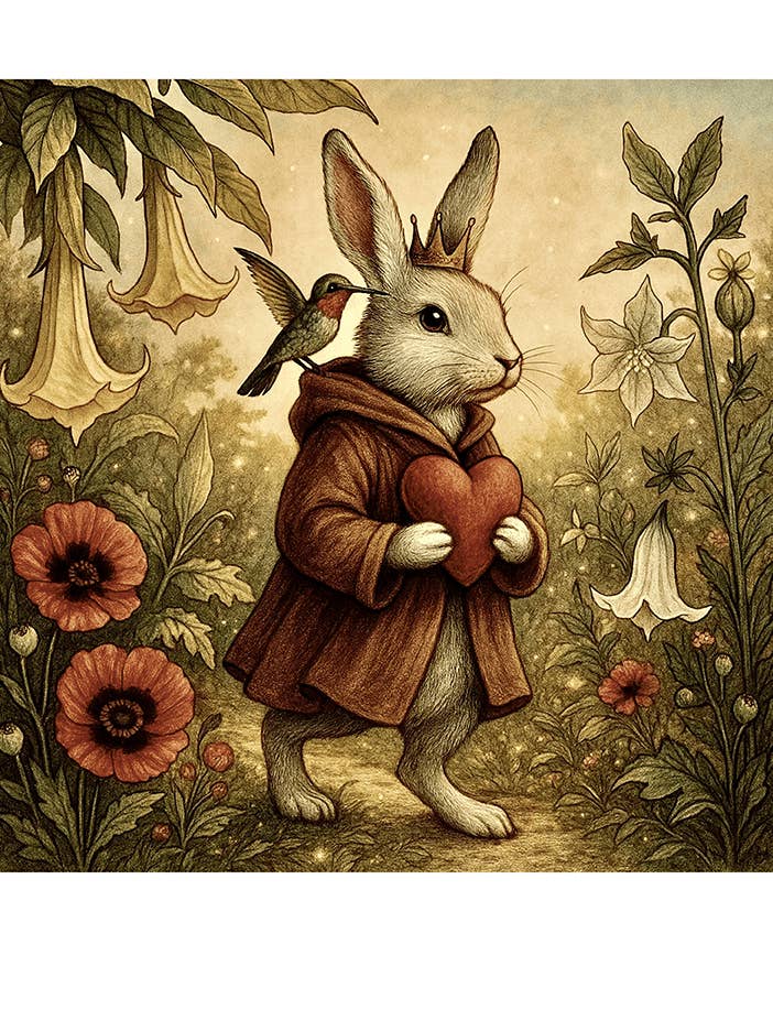 Whimsical Animal Art Print, Rabbit Illustration, 12x12 for wholesale by Thistle and Tale Press