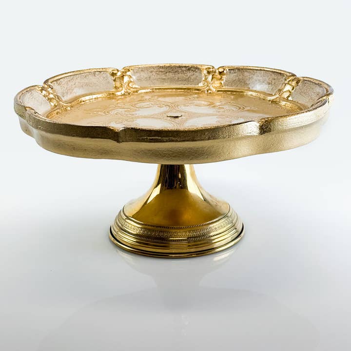 Florentine Carved Gilded Wood Cake Stand for wholesale by Via Graceffo
