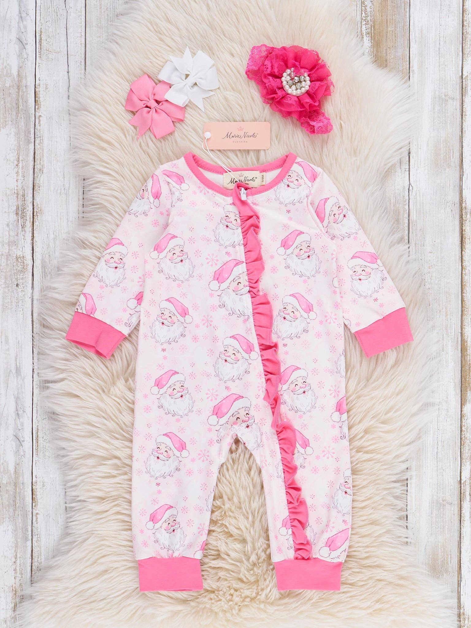 Marie Nicole Clothing - Wholesale Sleepsuit - Baby - Holiday Cheer Sleeper Pajamas0