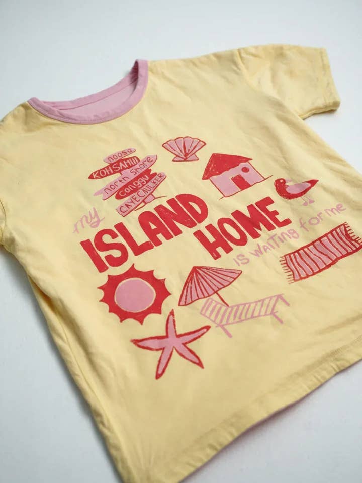Traveller Tee Pink/Yellow – Reversible (Two tees in one) for wholesale by Lokal Folk - Reversible Kidswear
