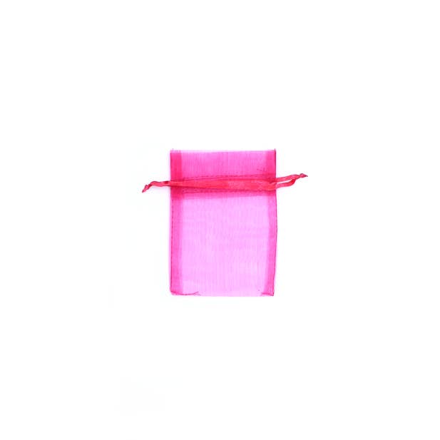 Size: 10x7.5cm Fuchsia Pink Organza Gift Bag for wholesale by Inca UK