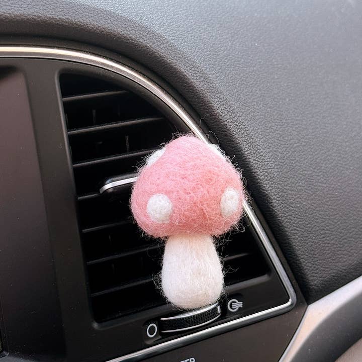 Golden Hour Designs - Wholesale Car Decorative Charm - Women's - Felt Mushroom Car Vent Clip - Diffuser, Cottagecore, Whimsy5