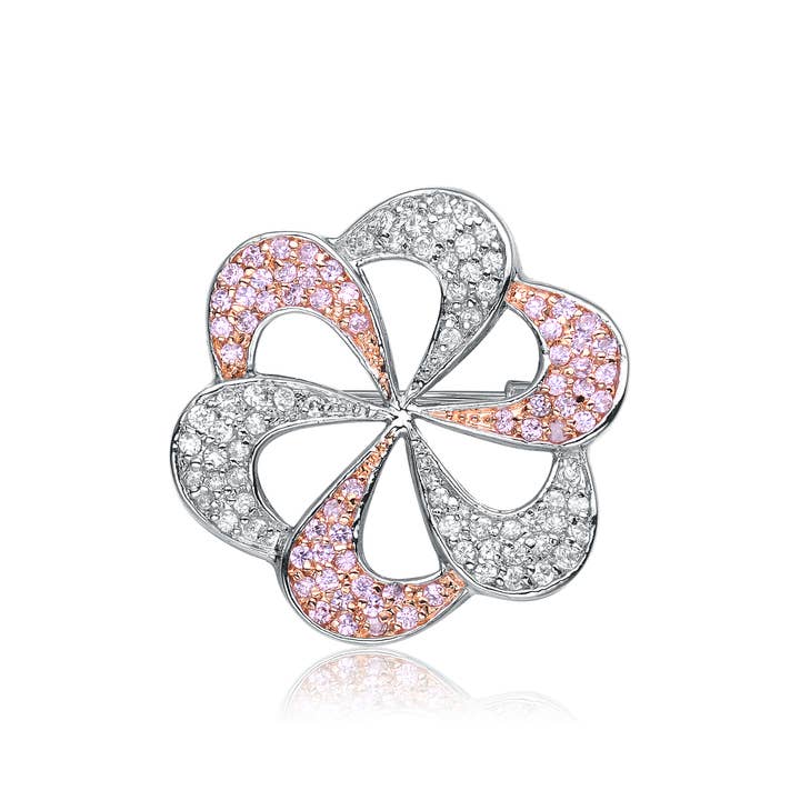 ÉPINGLETTE TOURBILLON C.Z ET ROSE (1056-P) pour la vente par Genevive