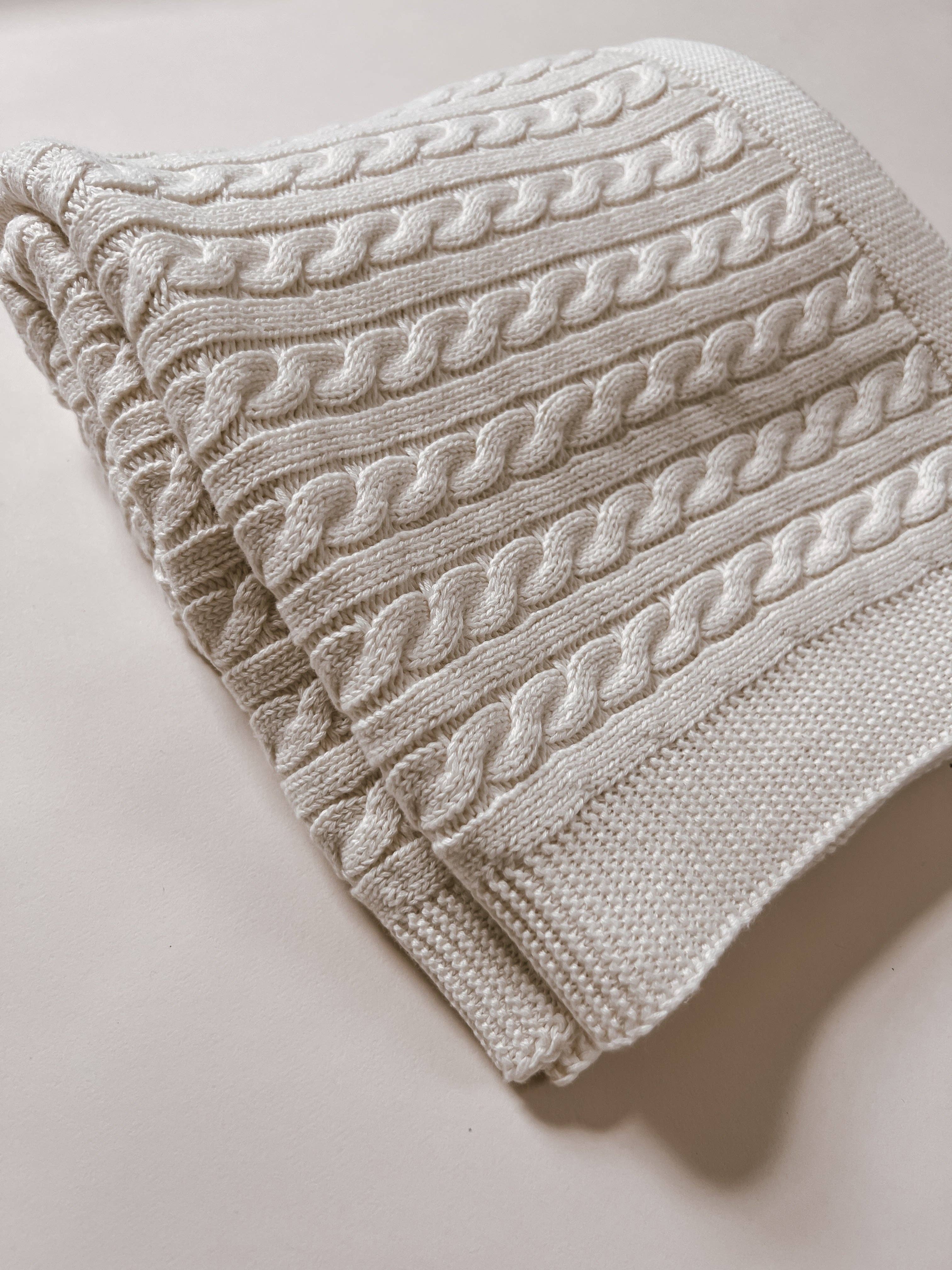 Heirloom Pointelle Knit Baby Blanket 100% Cotton Baby Shower Gift