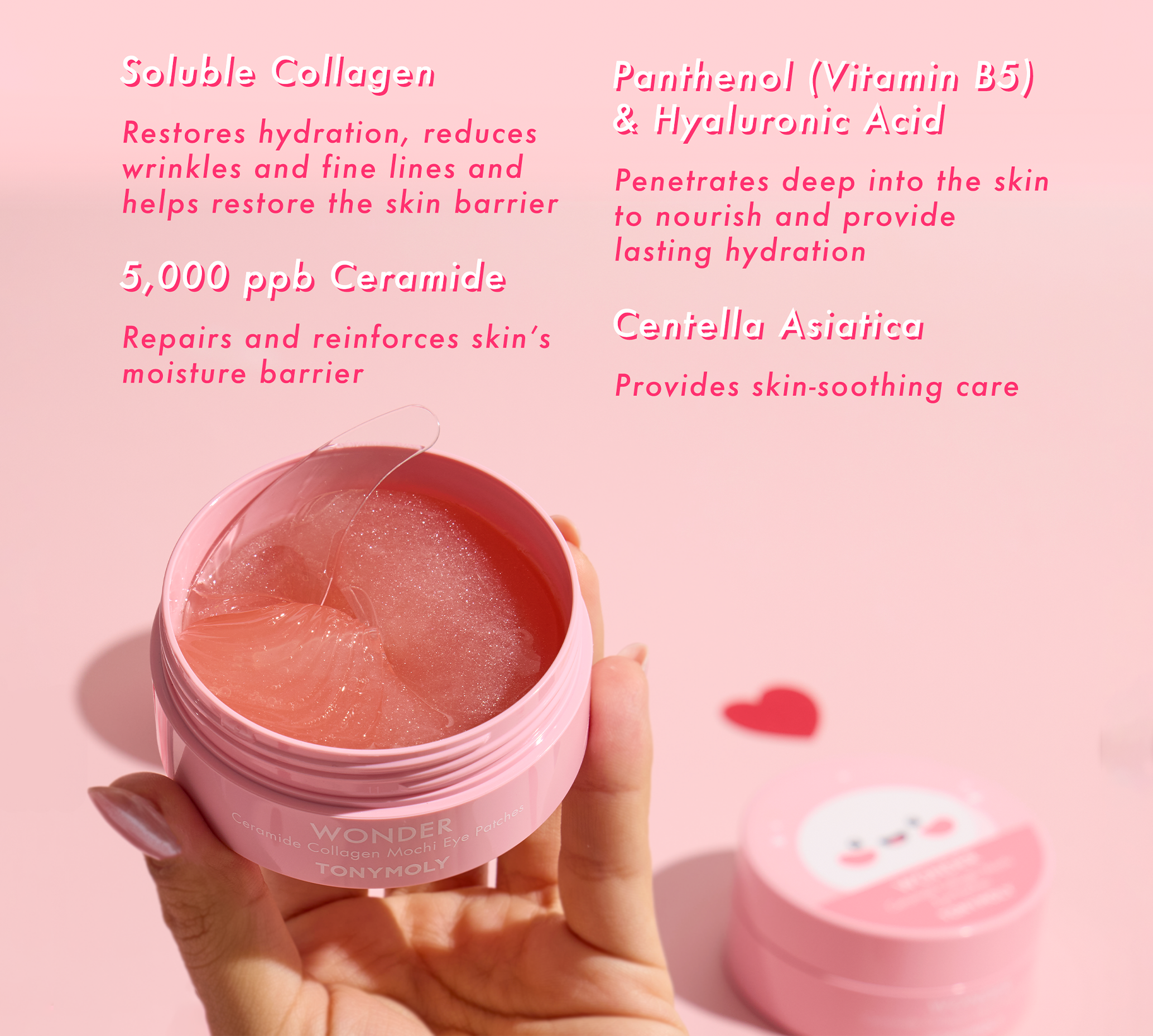 TONYMOLY - Vente Masques de traitement yeux - Patchs pour les yeux Wonder Ceramide Collagen Mochi6