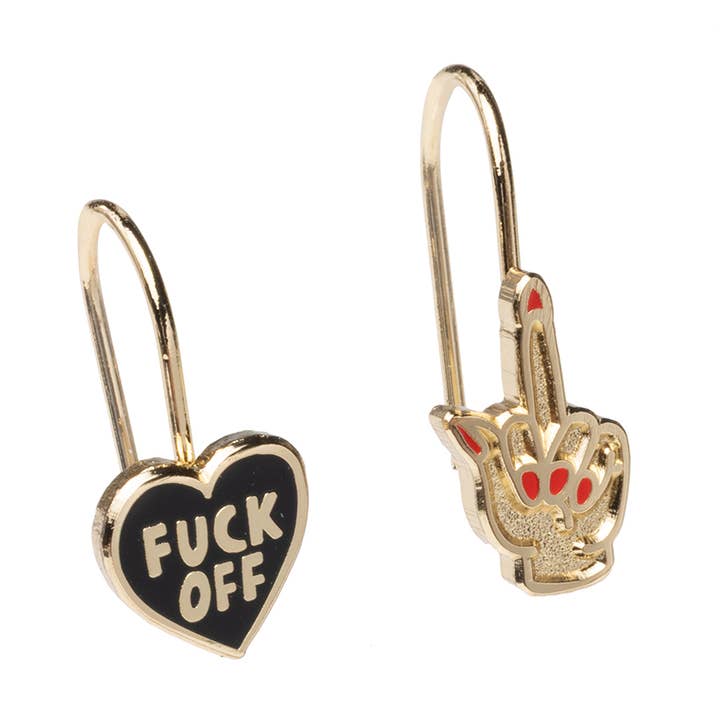 F*ck Off Hjärt- & Mittfingerringar - Guld Svordom för wholesale av Yellow Owl Workshop
