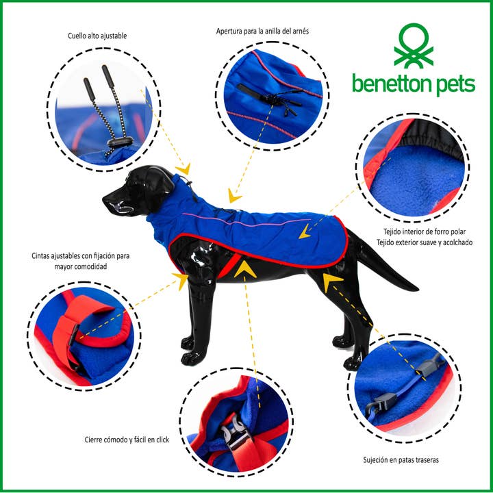Julius K9 - Venta al por mayor Chubasquero - Perros - Chubasquero impermeable Benetton Rojo