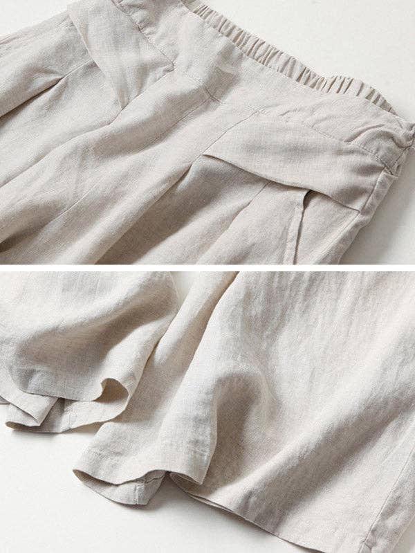 UZ Wholesale Store - Vendita all'ingrosso Pantalone - Donna - Pantaloni larghi nona larghi in cotone ramie tinta unita2