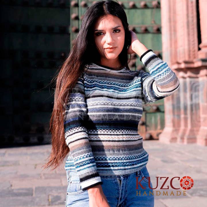 KuzcoHandmade - Wholesale Knit Sweater - Women's - Women's Peruvian Alpaca Wool Sweater in Rustic Colors5