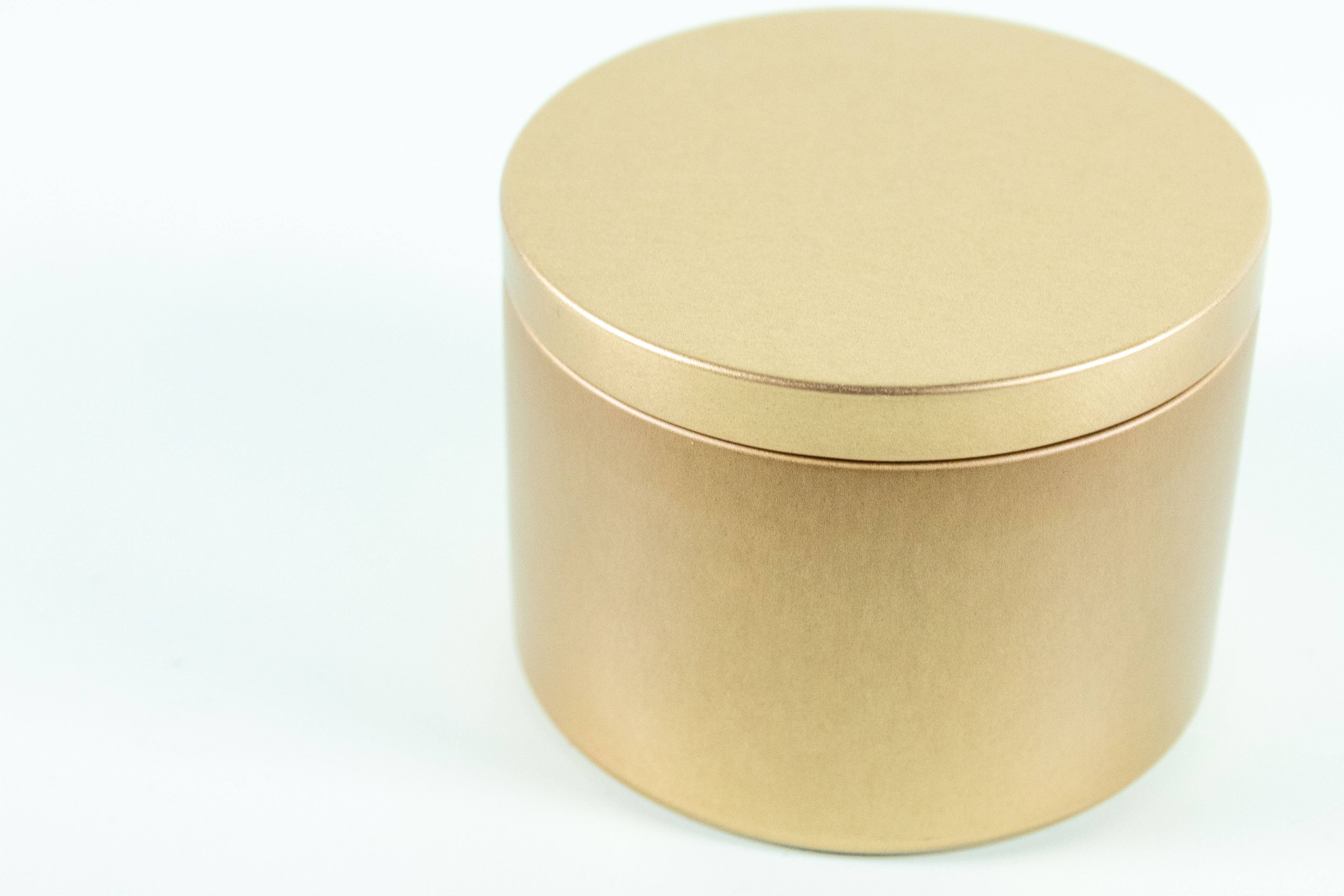 Unplug Soy Candles - Wholesale Travel candles - NO LABEL - Matte Gold 7oz Candle - Travel Tin Soy Candle3