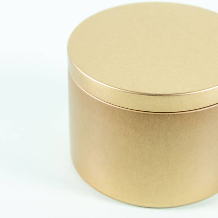Unplug Soy Candles - Wholesale Travel candles - NO LABEL - Matte Gold 7oz Candle - Travel Tin Soy Candle3
