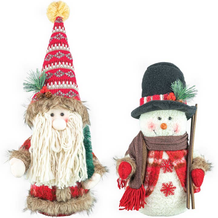 Backcountry Christmas Santa Snowman Tabletop 2 Assorted for wholesale by Hanna's Handiworks