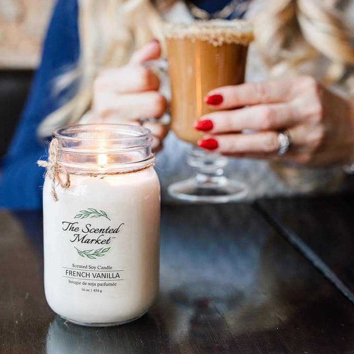 FRENCH VANILLA Soy Wax Candle 16 oz for wholesale by The Scented Market