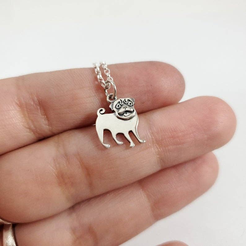 CY Design Studio - Wholesale Pendant/Charm Necklace - Pug Dog Sterling Silver Charm Necklace3
