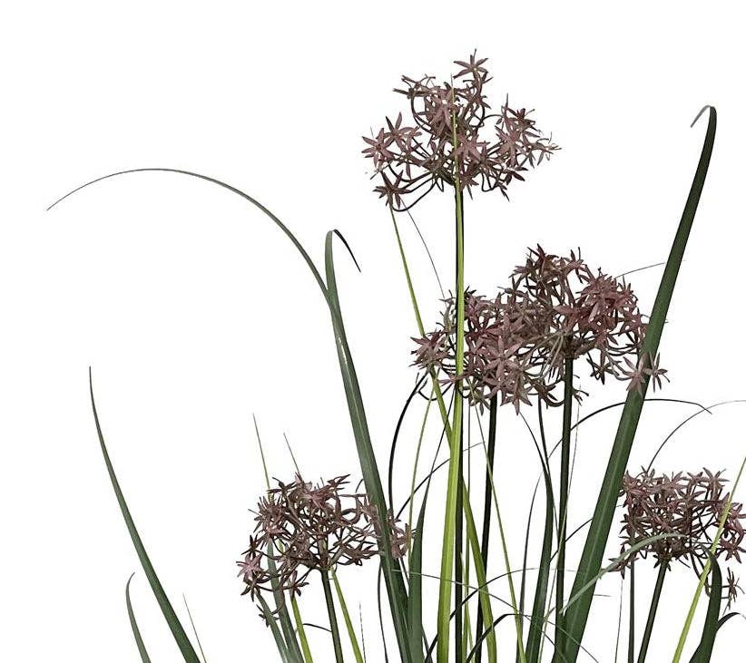 Leaf Design UK LTD - Wholesale Kunstplant - 95 cm Kunstgrasplant in Pot met Bloemendetail2