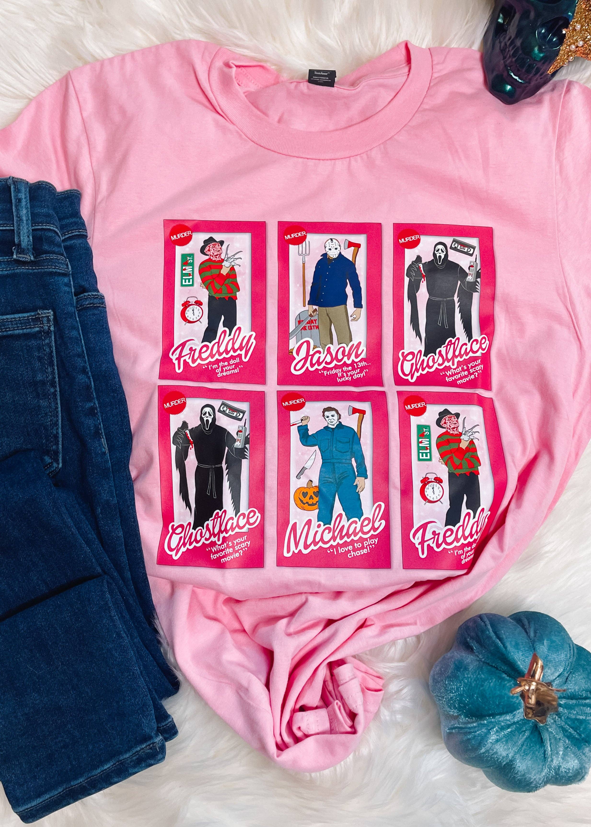 The Sassy Owl - Wholesale Screen Printed T-Shirt - Women's - Horror Movie Characters Barbies Graphic Tee (S-2XL)3