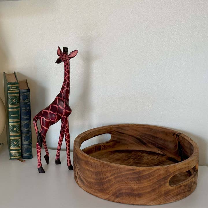 Global Crafts – Großhandel Skulptur – Stehende Giraffen-Holzskulptur1