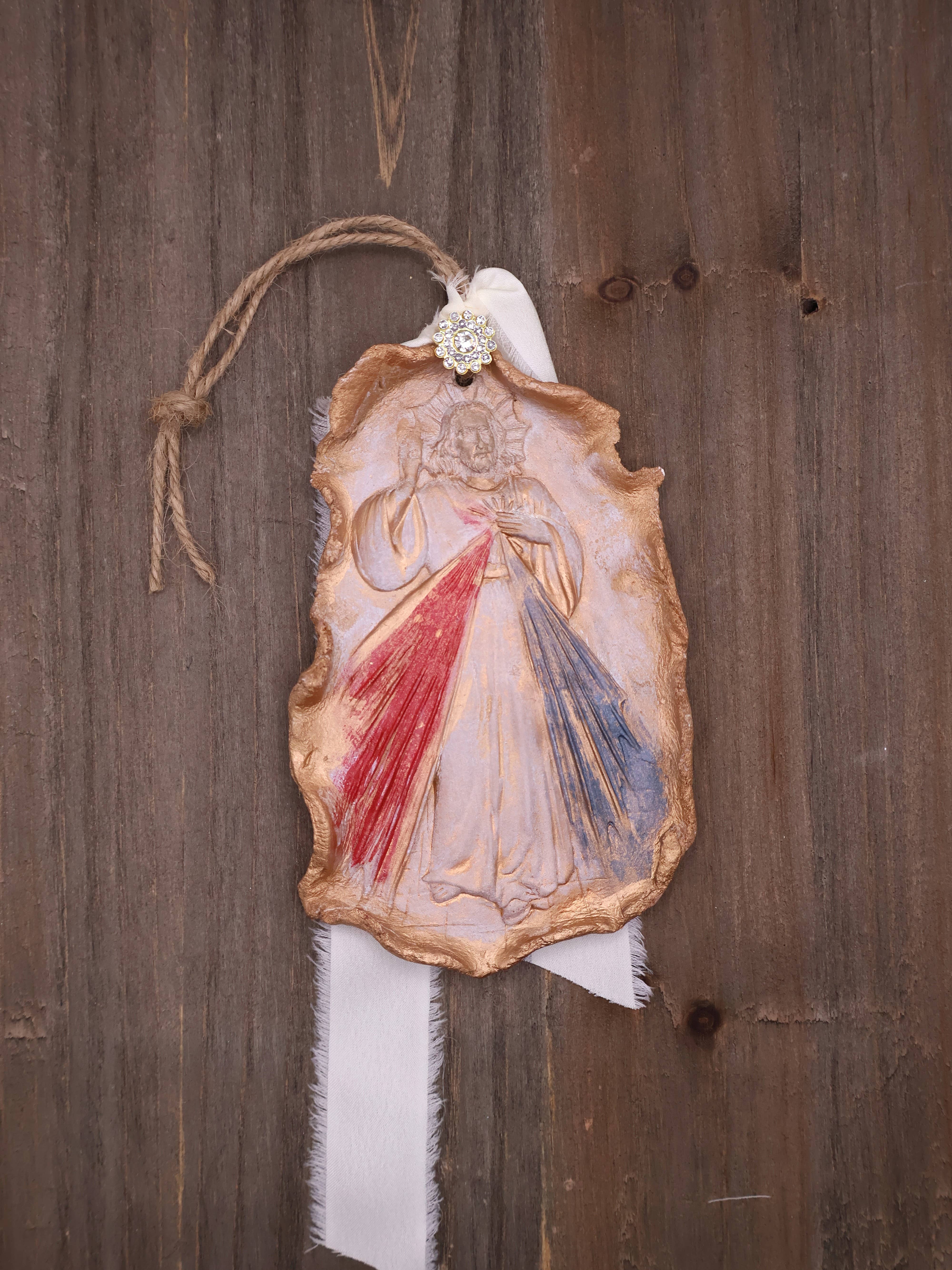 Provincial Posh - Wholesale Sculpture - The Divine Mercy, Handmade Clay Art5