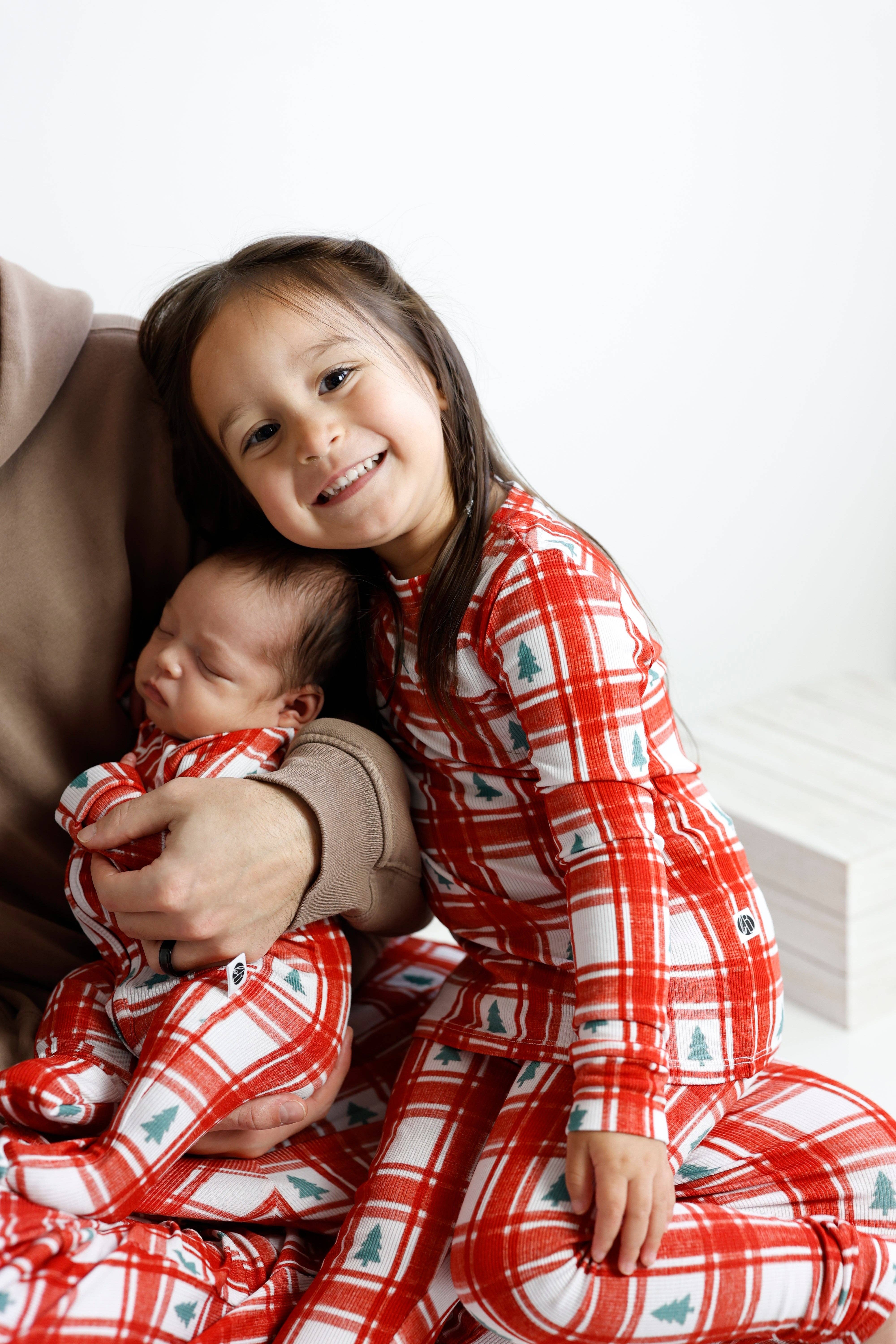 Belle & bros - Wholesale Sleepwear Set - Kids - PLAID PINES | TWO PIECE SET0