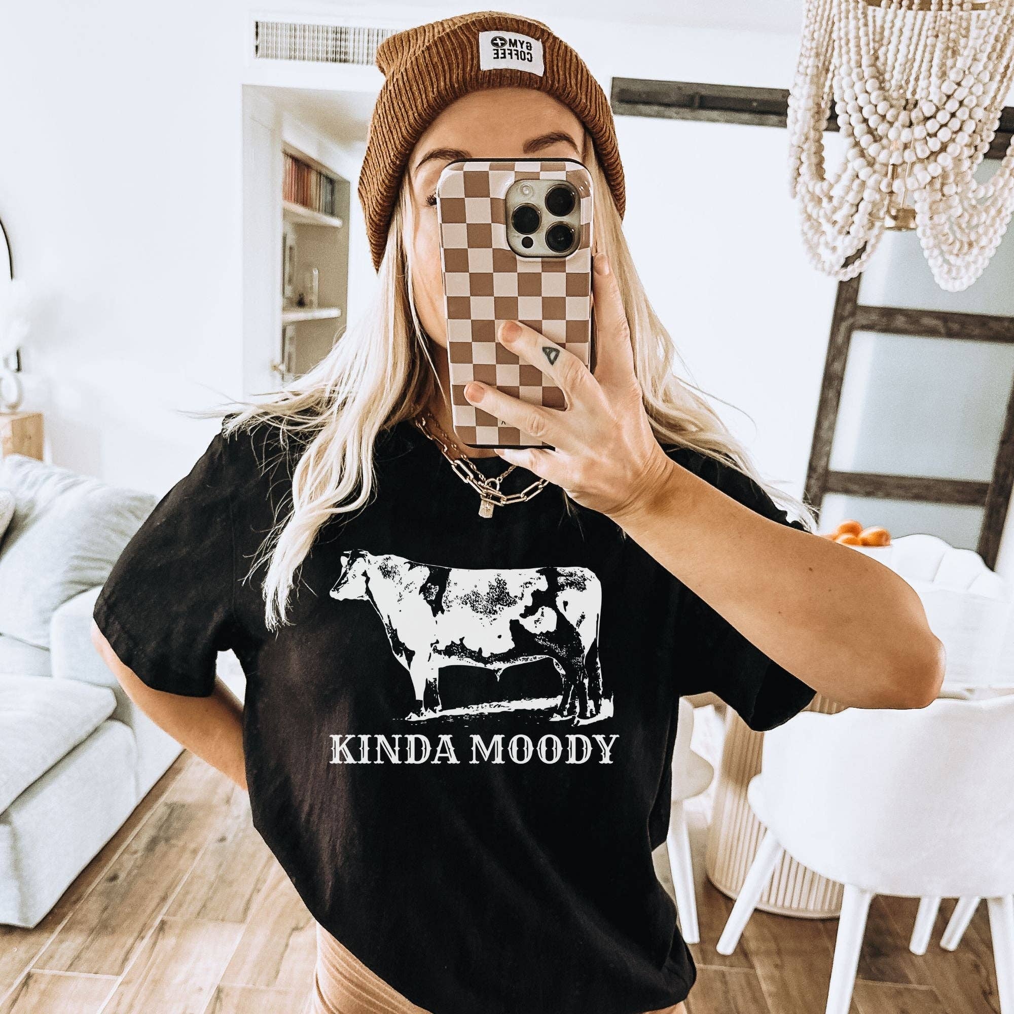 208T2.0 – wholesale Screen printed t-shirt – Women′s – Moody Cow TShirt *UNISEX FIT*1440