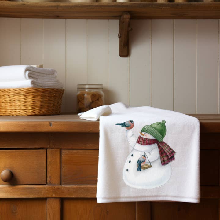 Fernville Creations - Wholesale Hand Towel - Snowman Hand Towel, Holiday Guest Towel, Luxury Guest Bath5