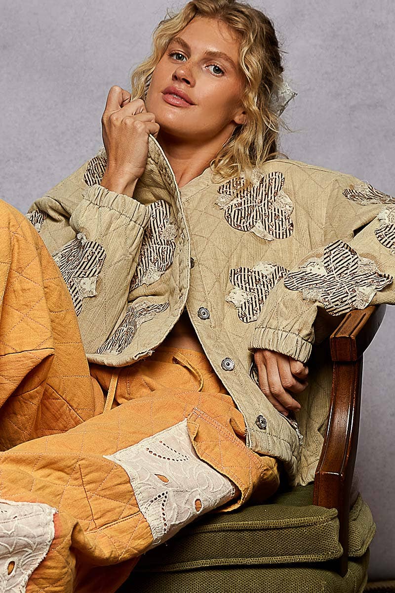 Pol Clothing - Wholesale Jacket - Women's - Mock neck balloon sleeve oversized fit quilted Jacket7