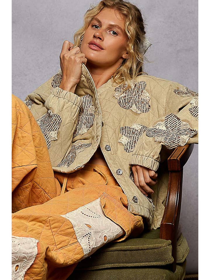 Pol Clothing - Wholesale Jacket - Women's - Mock neck balloon sleeve oversized fit quilted Jacket7