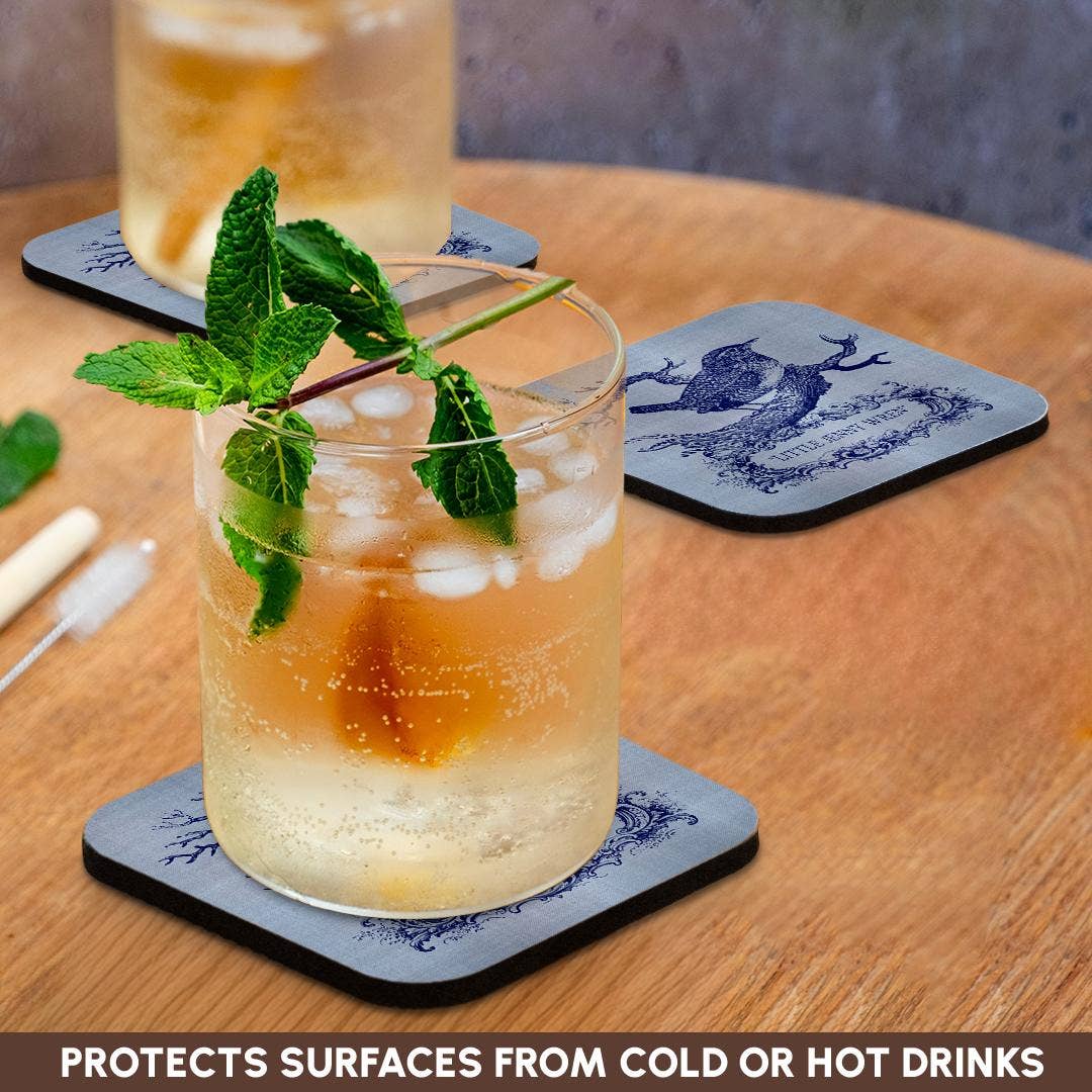 3dRose - Wholesale Coasters - 3dRose, Little Jenny Wren- pretty little bird and cartouche in blue, Coaster9