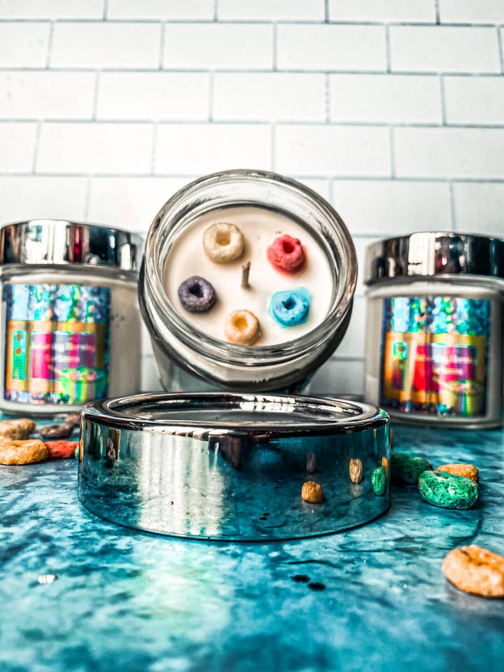 10oz Saturday Morning Cartoons Candle for wholesale by Alli Cat Creative Co.