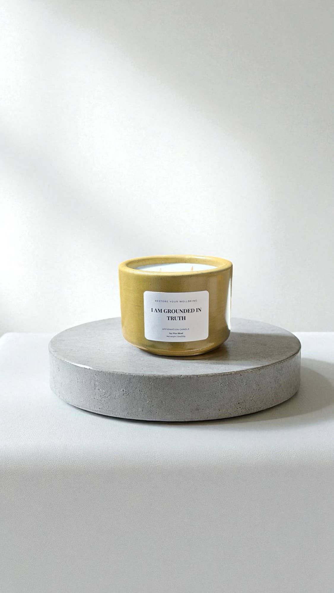 Restore Your Wellbeing - Wholesale Jar/Filled Candle - I Am Grounded in Truth Affirmation Candle 1