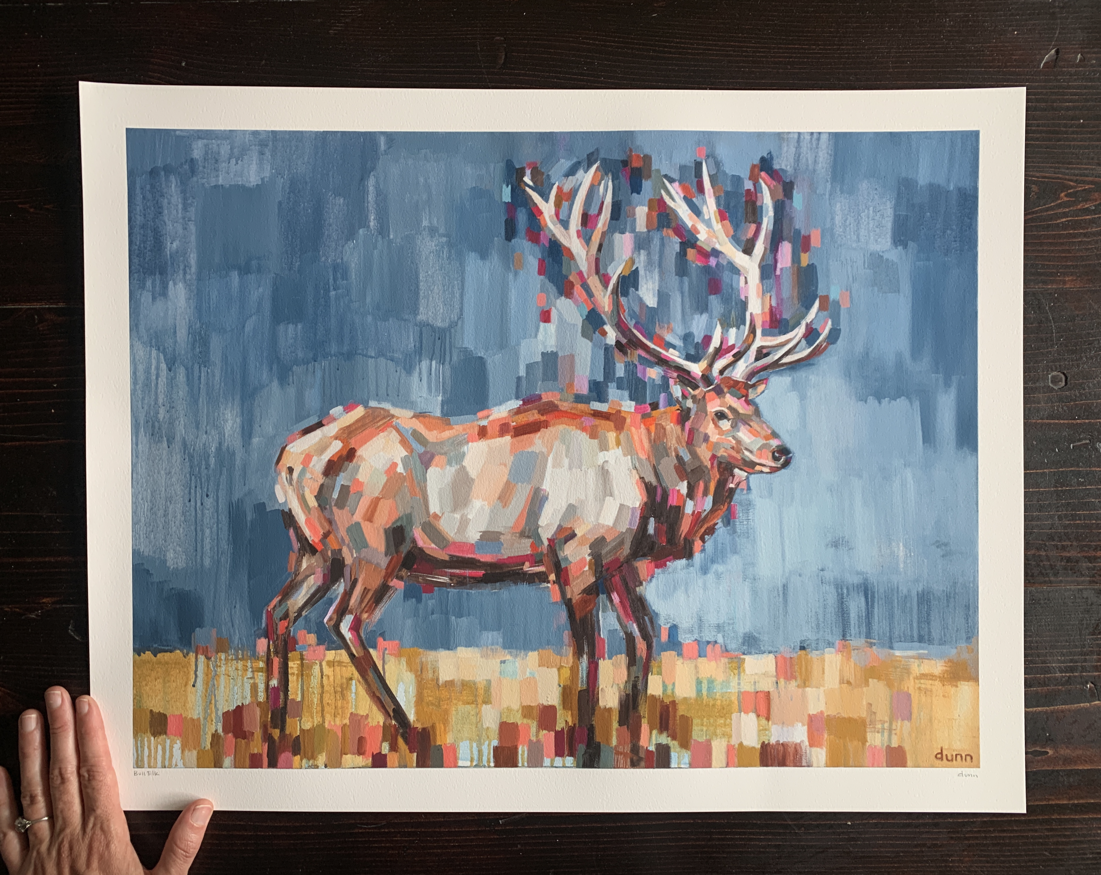 SheilaDunnArt - Wholesale Art Print - Bull Elk - archival ink print of original painting1