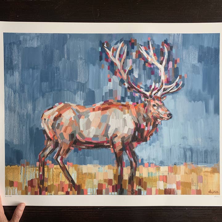 SheilaDunnArt - Wholesale Art Print - Bull Elk - archival ink print of original painting1