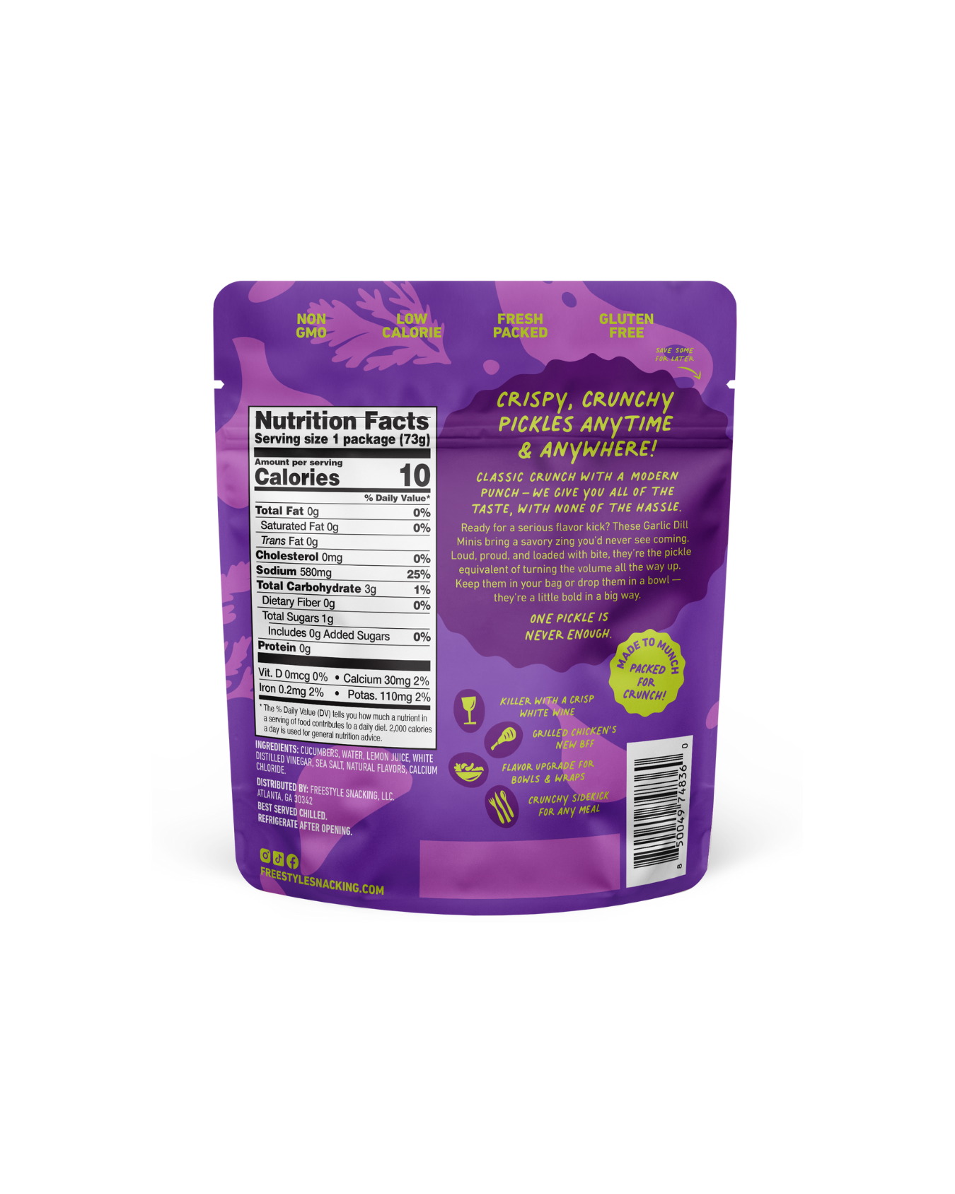 Freestyle Snacks - Wholesale Pickled Vegetables - Garlic Dill Mini Pickles (6 Pack)5