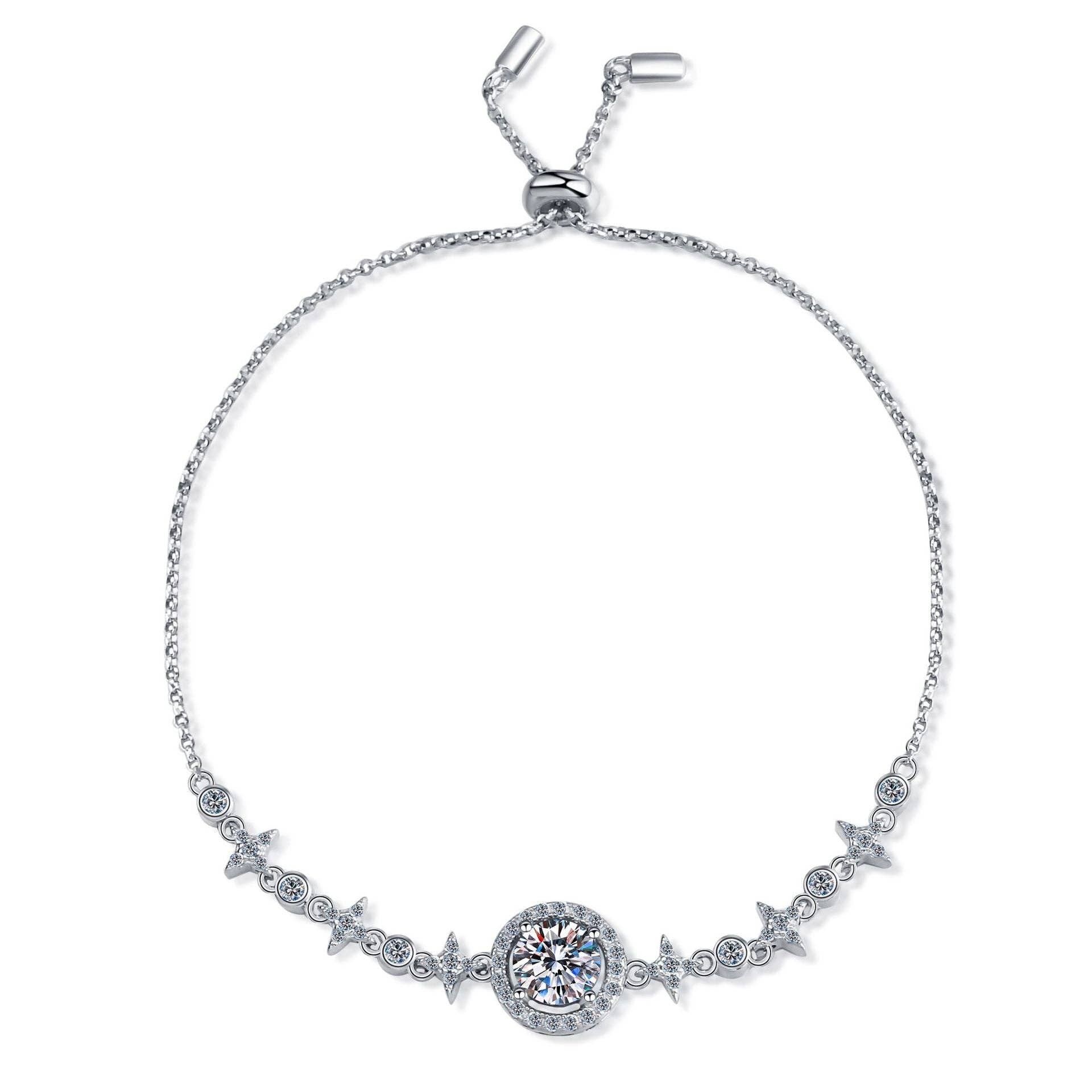 Perimade & Co. LLC - Wholesale Charm/Dangle Bracelet - Moissanite Charm Wedding Bracelet in 925 Sterling Silver2