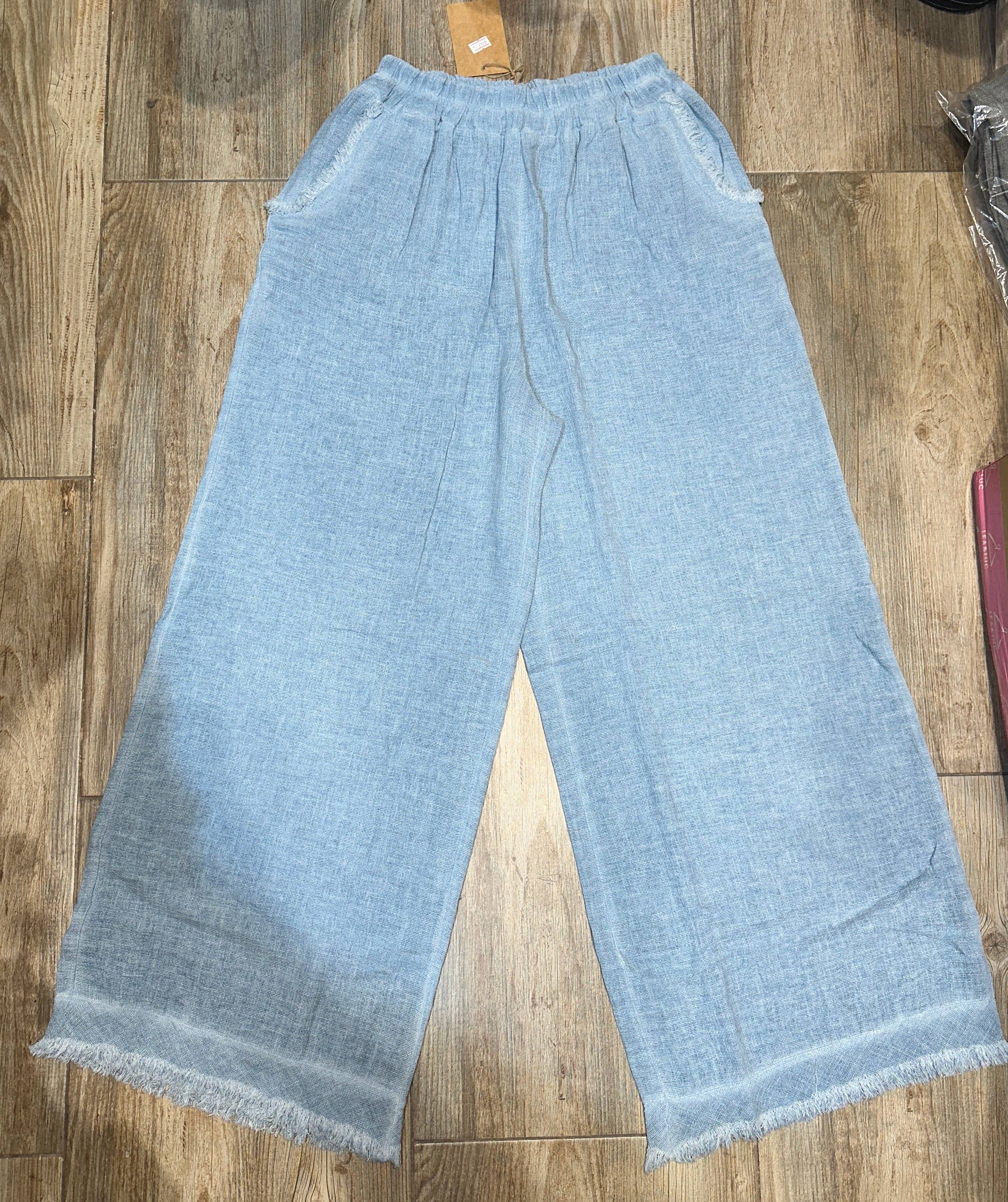 LÉA & LUC – Calças - Mulher por atacado – Calças em 50% Linho 50% Algodão REF. 933930