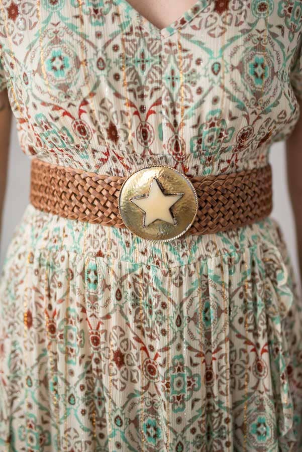 Lula Natura - Vendita all'ingrosso Cintura - Donna - CINTURA IN PELLE MARRONE STELLA3